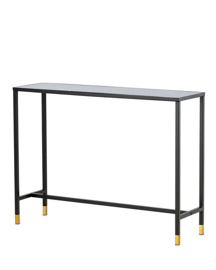 Dipp Side Table with Shelf 100*30*75 - Black / Brass