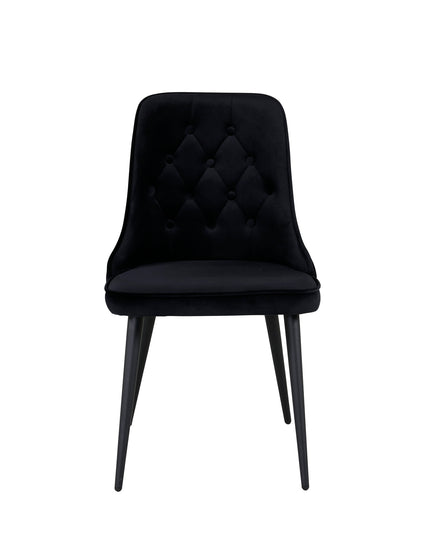 Velvet Deluxe Matstol 2-pack - svarta ben / svart sammet