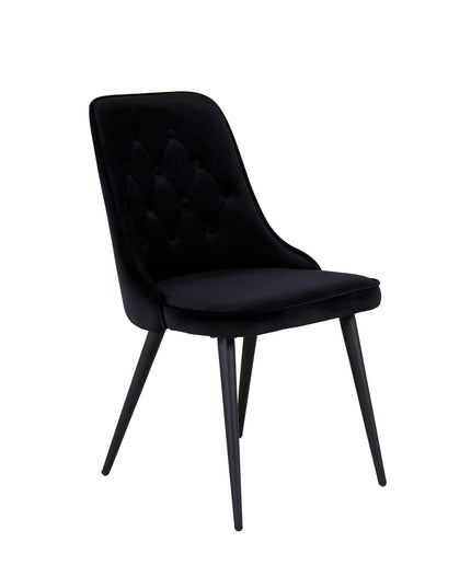 Velvet Deluxe Matstol 2-pack - svarta ben / svart sammet