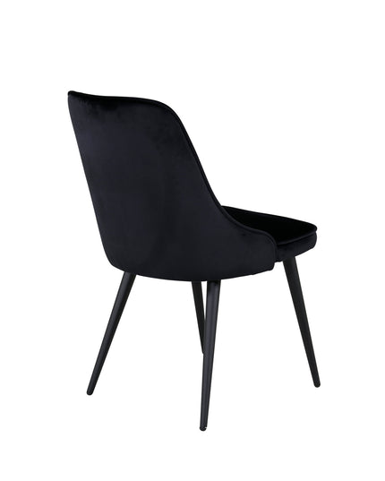Velvet Deluxe Matstol 2-pack - svarta ben / svart sammet