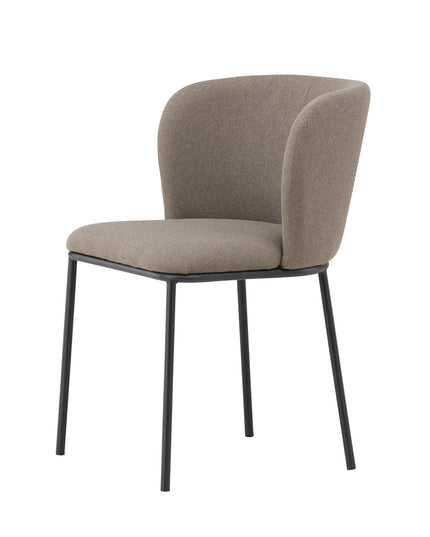 Edina matstol 2-pack - svart / brunt linne