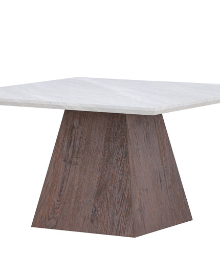 Журнальный столик Cael 80x80x45 cm - МДФ 3D-бумага мокко / под камень