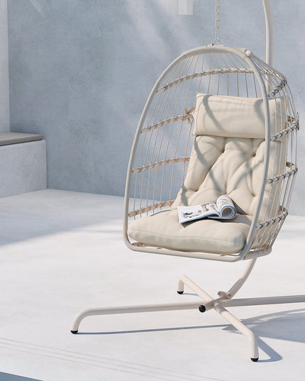 Trezza Haning Chair - Beige / Beige
