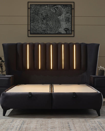 Bella jenkkisänky LED‑sängynpäädyllä – Elegance‑patja 7-vyöhykkeinen - #KalusteDuo_#Huonekaluliike_Jenkkisänky