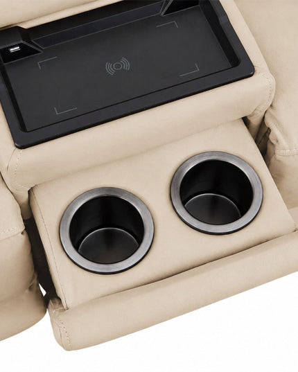 Braxon 2‑istuttava mekanismisohva – beige aito nahka - #KalusteDuo_#Huonekaluliike_2-istuttava sohva