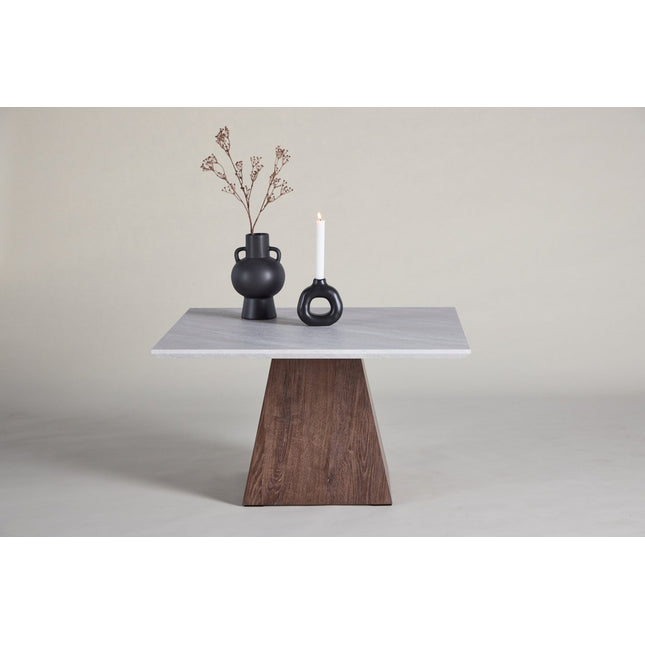 Cael sohvapöytä 80x80x45 cm - MDF 3D-paperi mocca / kivenvärinen - #KalusteDuo_#Huonekaluliike_Pöytä