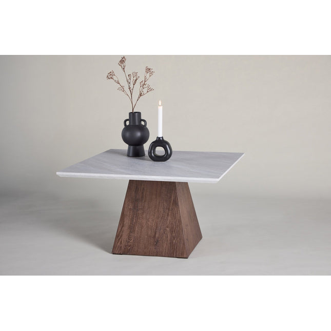 Cael sohvapöytä 80x80x45 cm - MDF 3D-paperi mocca / kivenvärinen - #KalusteDuo_#Huonekaluliike_Pöytä