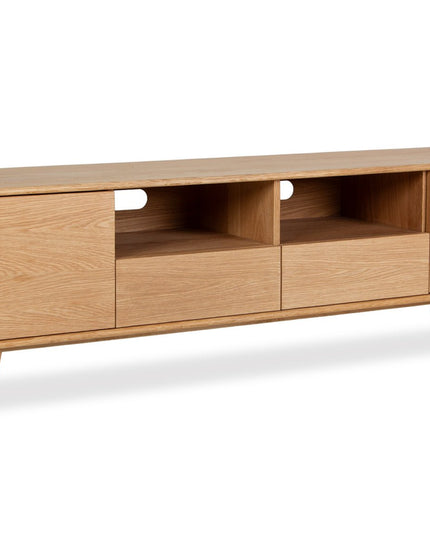 Darvin TV‑taso 180 cm avohyllyllä – tammi - #KalusteDuo_#Huonekaluliike_TV-taso