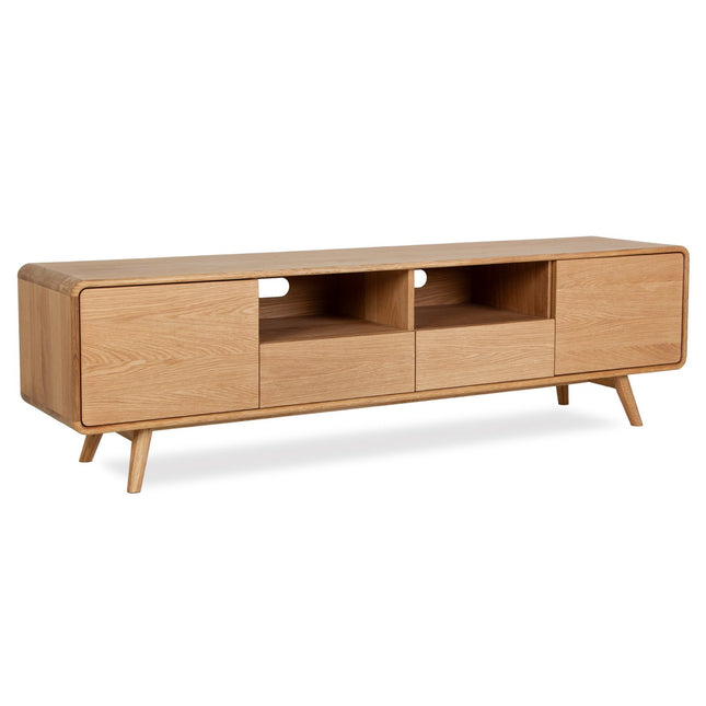 Darvin TV‑taso 180 cm avohyllyllä – tammi - #KalusteDuo_#Huonekaluliike_TV-taso