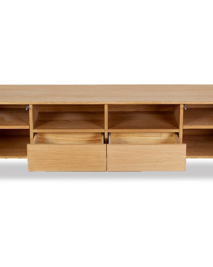 Darvin TV‑taso 180 cm avohyllyllä – tammi - #KalusteDuo_#Huonekaluliike_TV-taso