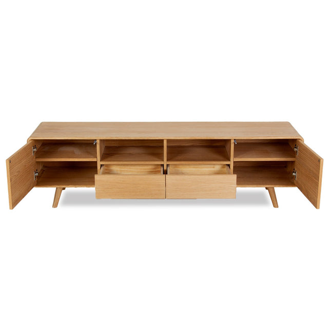 Darvin TV‑taso 180 cm avohyllyllä – tammi - #KalusteDuo_#Huonekaluliike_TV-taso