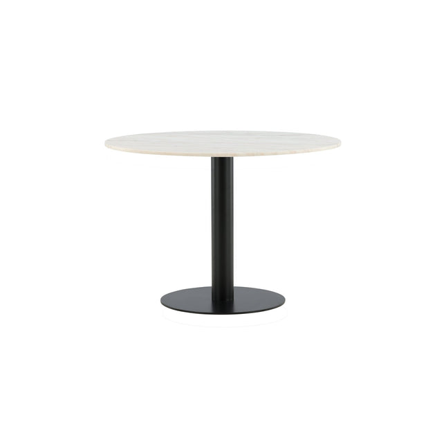 Estelle ruokapöytä pyöreä 106cm valkoinen marmori / mustat jalat - #KalusteDuo_#Huonekaluliike_Ruokapöytä