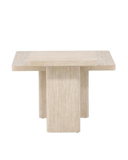Qvart sohvapöytä 80x80x46 cm + 50x50x56 cm - travertiininvärinen