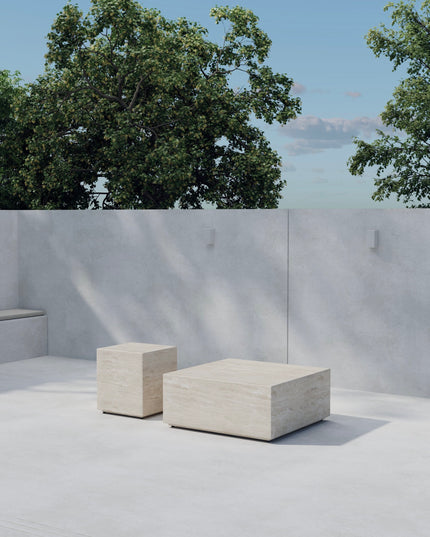 Lissabon Side Table 40x40x45 cm + Lissabon Side Table 80x80x35 cm - Beige