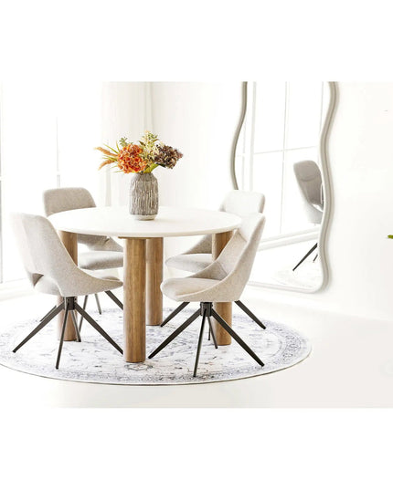 Havana matto, luonnonvalkoinen/beige/pölynsininen, ø200 cm - #KalusteDuo_#Huonekaluliike_matot