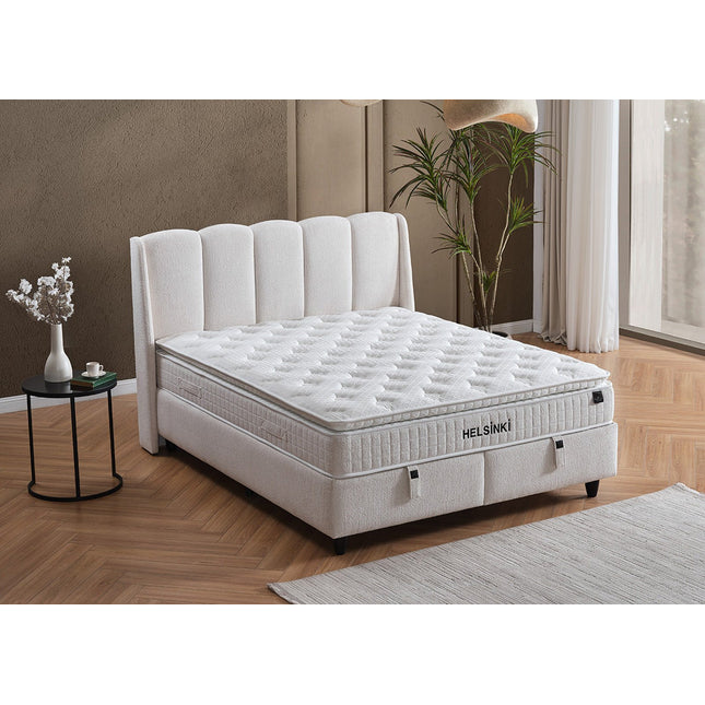 Helsinki comfort jenkkisänky säilytystilalla – valkoinen, koot 160x200 ja 180x200 - #KalusteDuo_#Huonekaluliike_Jenkkisänky