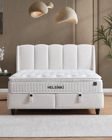 Helsinki comfort jenkkisänky säilytystilalla – valkoinen, koot 160x200 ja 180x200 - #KalusteDuo_#Huonekaluliike_Jenkkisänky