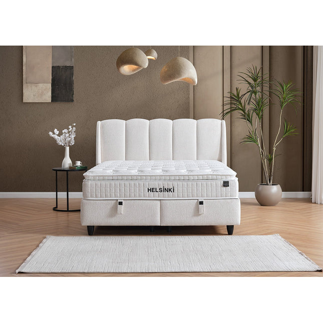 Helsinki comfort jenkkisänky säilytystilalla – valkoinen, koot 160x200 ja 180x200 - #KalusteDuo_#Huonekaluliike_Jenkkisänky