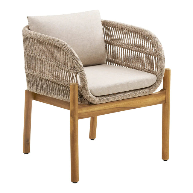 House Nordic Terracina ‑ruokailuryhmä ø120 cm – 4 hengelle, beige - KalusteDuo_Huonekaluliike_pihakaluste setti