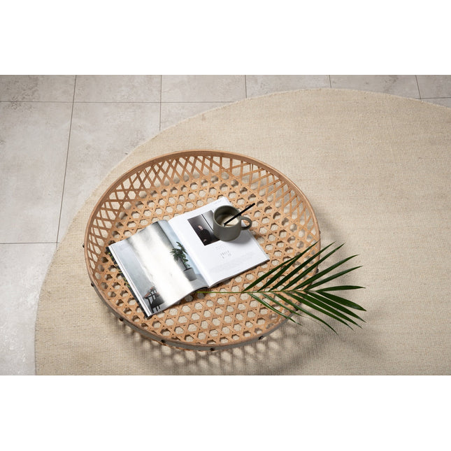 Jaipur villamatto - ø200- beige - KalusteDuo_Huonekaluliike_Matto
