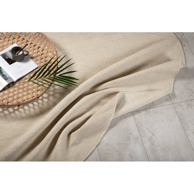 Jaipur villamatto - ø200- beige - KalusteDuo_Huonekaluliike_Matto