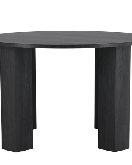 Juno pyöreä ruokapöytä Ф120x75 cm - MDF ja musta 3D-paperi - KalusteDuo_Huonekaluliike_Ruokapöytä