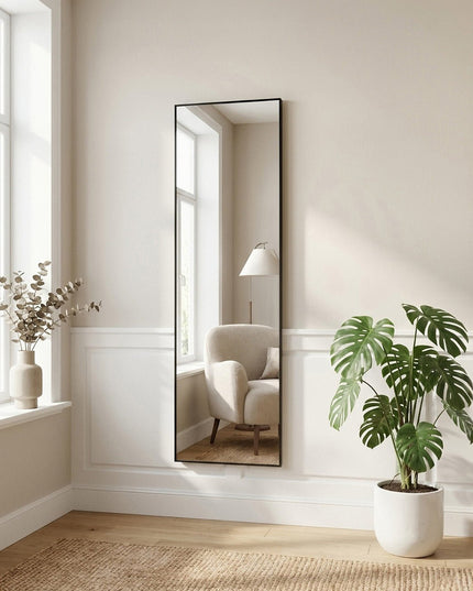 Kaiku seinäpeili 65×170 cm – musta alumiinirunko - #KalusteDuo_#Huonekaluliike_seinäpeili