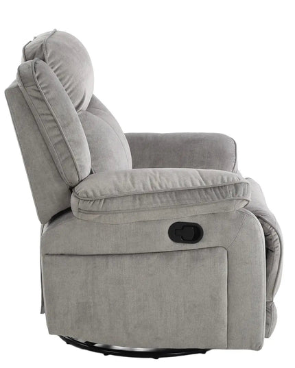 Koto recliner‑tuoli – keinuva ja pyörivä nojatuoli, vaaleanharmaa - KalusteDuo_Huonekaluliike_recliner tuoli
