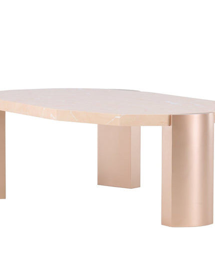 Kres sohvapöytä 125x70,5x40 cm - kulta/ vaaleanpunainen/ marmorinvärinen - #KalusteDuo_#Huonekaluliike_Pöytä