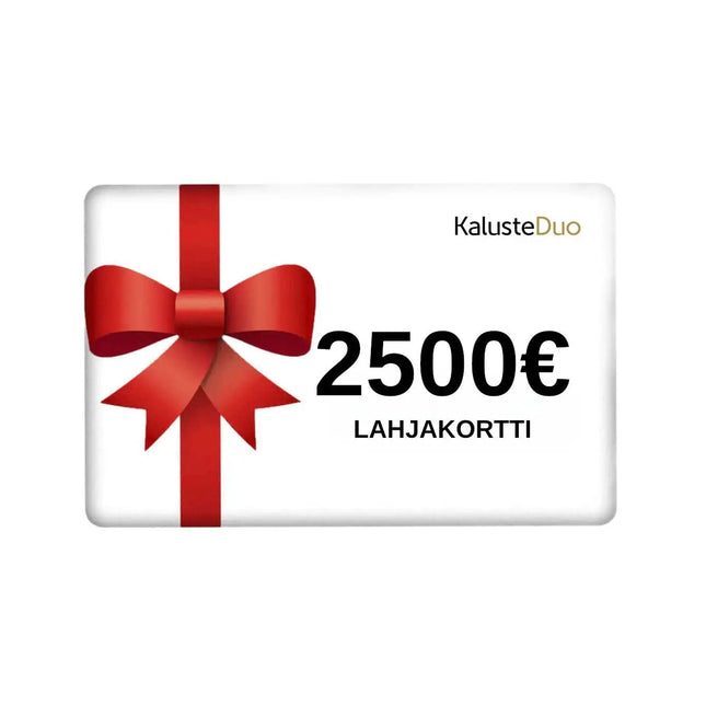 Lahjakortti 2500€ - KalusteDuo_Huonekaluliike_lahjakortti