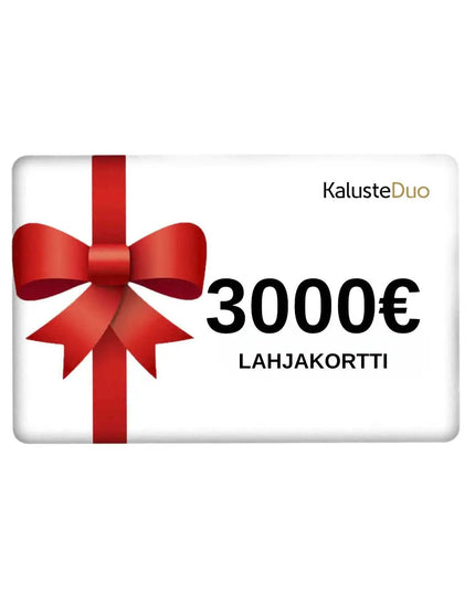 Lahjakortti 3000€ - KalusteDuo_Huonekaluliike_lahjakortti