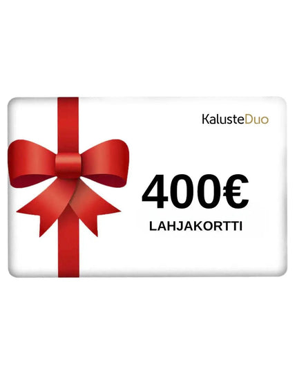Lahjakortti 400€ - KalusteDuo_Huonekaluliike_lahjakortti