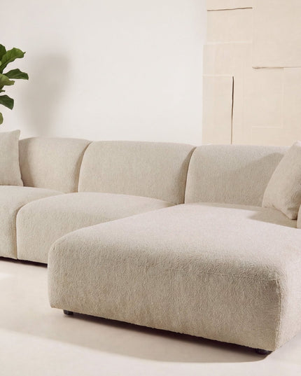 Leia divaanisohva divaani oikealla - beige bouclé - #KalusteDuo_#Huonekaluliike_Sohva