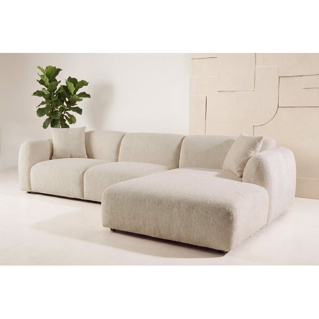 Leia divaanisohva divaani oikealla - beige bouclé - #KalusteDuo_#Huonekaluliike_Sohva