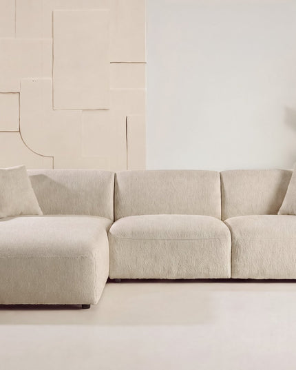 Leia divaanisohva divaani vasemmalla - beige bouclé - #KalusteDuo_#Huonekaluliike_Sohva