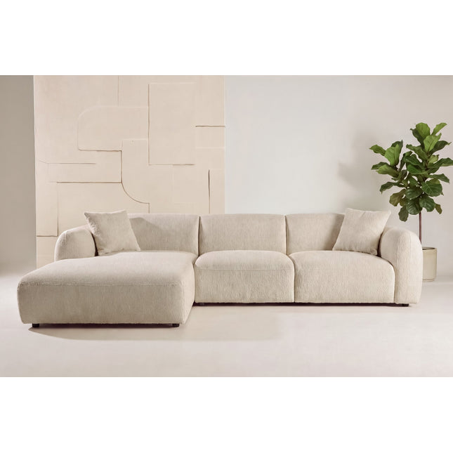 Leia divaanisohva divaani vasemmalla - beige bouclé - #KalusteDuo_#Huonekaluliike_Sohva