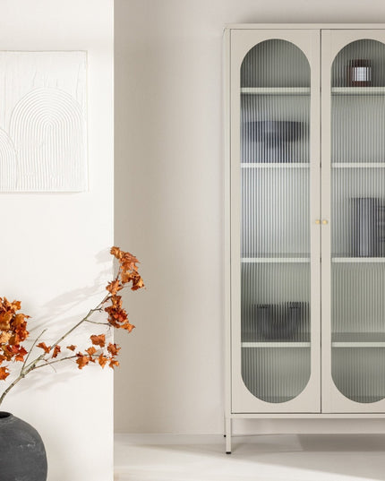 Lima vitriinikaappi - beige - #KalusteDuo_#Huonekaluliike_Vitriini