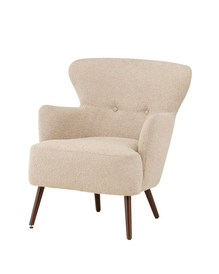 Lincoln yhden istuttava sohva - Pähkinäpuu / Beige bouclé - #KalusteDuo_#Huonekaluliike_Nojatuoli