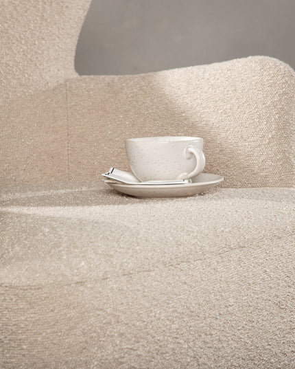 Lincoln yhden istuttava sohva - Pähkinäpuu / Beige bouclé - #KalusteDuo_#Huonekaluliike_Nojatuoli