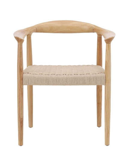 Lovön ruokatuoli 2 kpl - kumipuurunko valkolakattu / beige köysi - KalusteDuo_Huonekaluliike_Tuoli