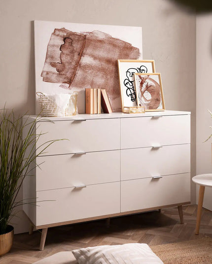Malmö - lipasto 120 cm – valkoinen/sonoma - tammi - KalusteDuo_Huonekaluliike_lipasto