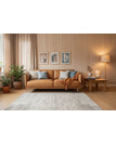 Brown leather / Moon 3-seater sofa