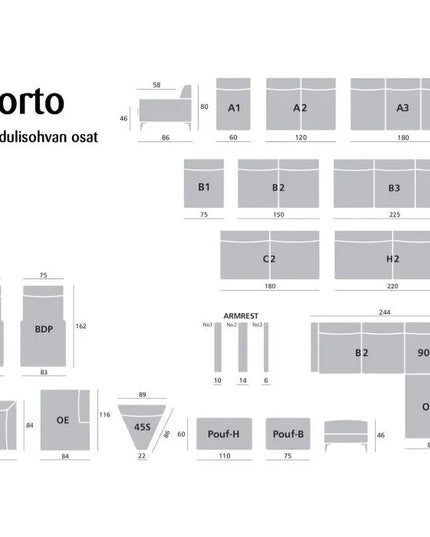 Porto kulmasohva - KalusteDuo_Huonekaluliike_Kulmasohva