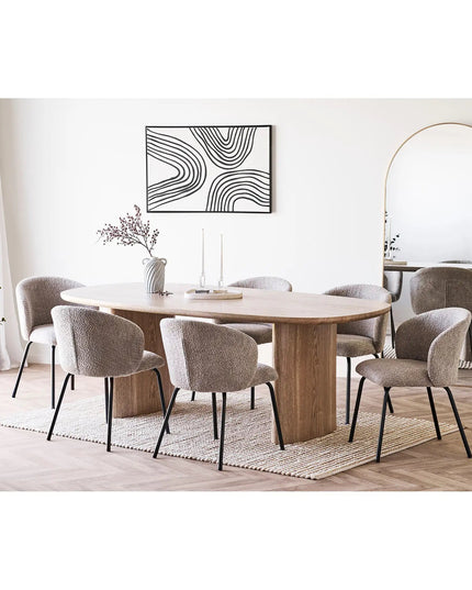 Safira — ruokapöydän tuoli, beige bouclé (House Nordic) - KalusteDuo_Huonekaluliike_ruokapöydän tuoli
