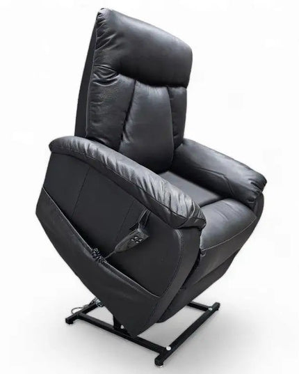 Sampo nostoavusteinen recliner musta nahka - KalusteDuo_Huonekaluliike_recliner tuoli