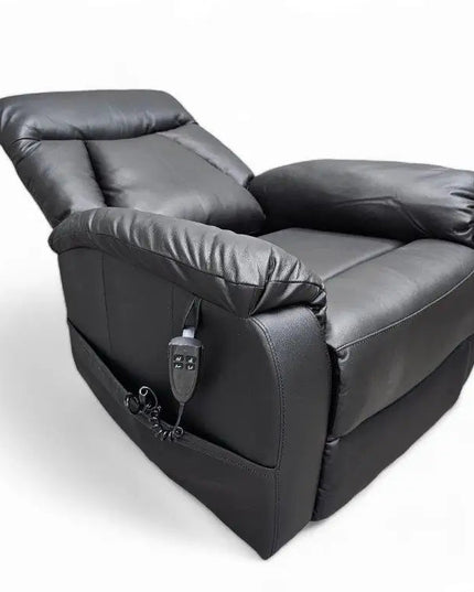Sampo nostoavusteinen recliner musta nahka - KalusteDuo_Huonekaluliike_recliner tuoli
