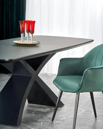 Silvest jatkettava ruokapöytä musta 180 - 220x89 cm - KalusteDuo_Huonekaluliike_Ruokapöytä