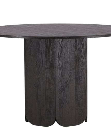 Tekla pyöreä ruokapöytä ø120x75 cm - MDF ja musta 3D-paperi - KalusteDuo_Huonekaluliike_Ruokapöytä