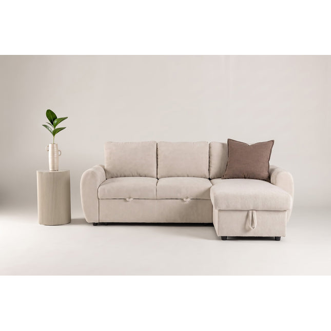 Teo divaanivuodesohva vaihdettavalla divaanilla - beige bouclé - #KalusteDuo_#Huonekaluliike_Sohva
