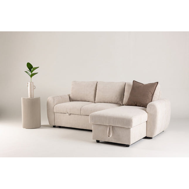 Teo divaanivuodesohva vaihdettavalla divaanilla - beige bouclé - #KalusteDuo_#Huonekaluliike_Sohva